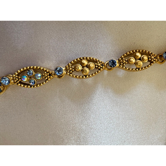 Suzanne Somers Crystal Iridescent Blue Dangle Statement 3D Necklace w Box - Picture 6 of 15